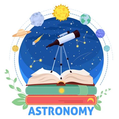 Astronomy education poster with telescope Vector Image