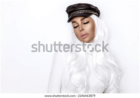 Sexy Blonde Woman Wearing Black Leather Stock Photo Shutterstock