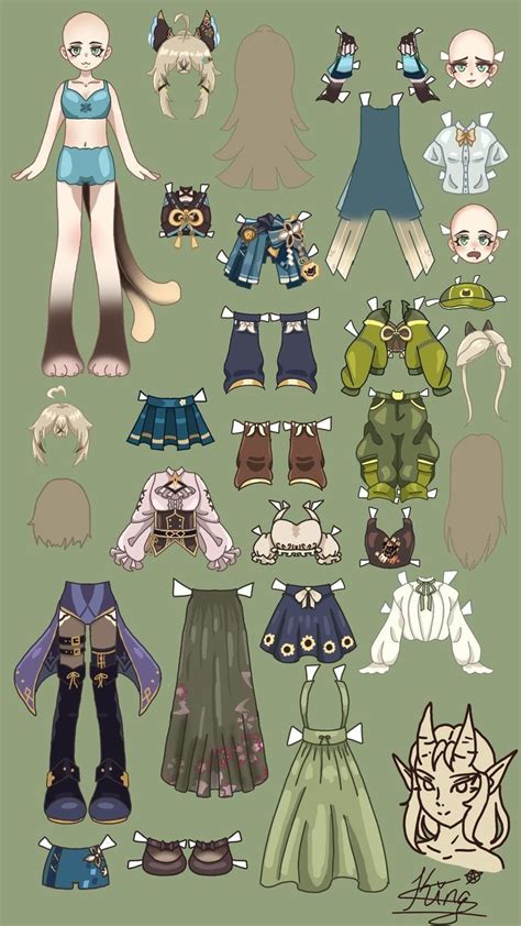 геншин | Paper dolls, Paper doll template, Paper doll dress