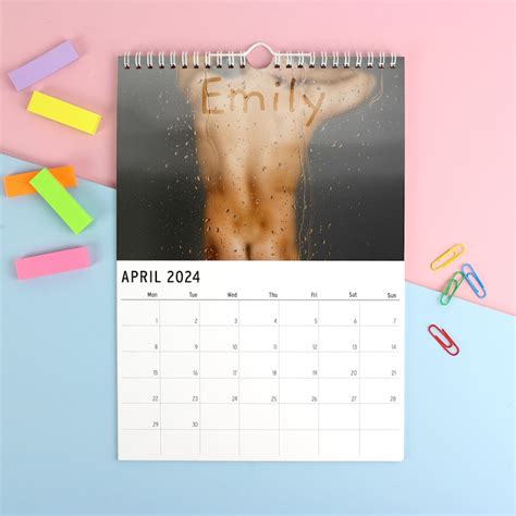 Personalised Hot Hunks A Calendar Adult Monthly Wall Planner Fun Gift For Home Office Kitchen