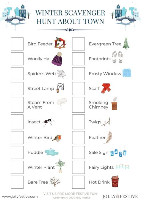 Get Outdoors Free Winter Scavenger Hunt Printables Jolly Festive