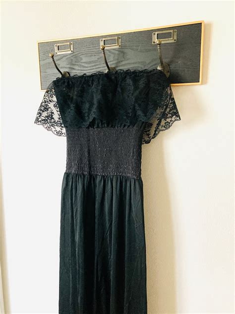 Vintage Black Lingerie Bodysuit Jumpsuit S One Piece Gothic Lace