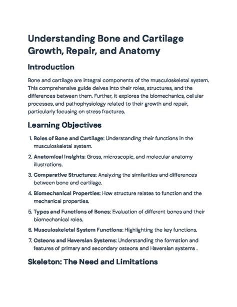 Comprehensive Guide to Bone and Cartilage: Anatomy and Biomechanics