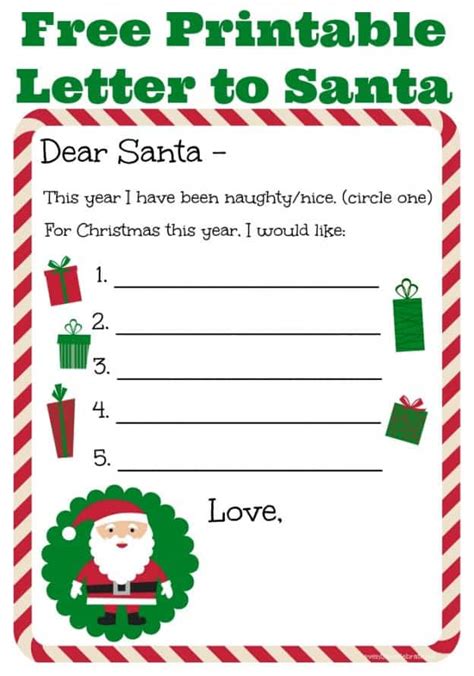 Free Printable Letter To Santa Templates 2024