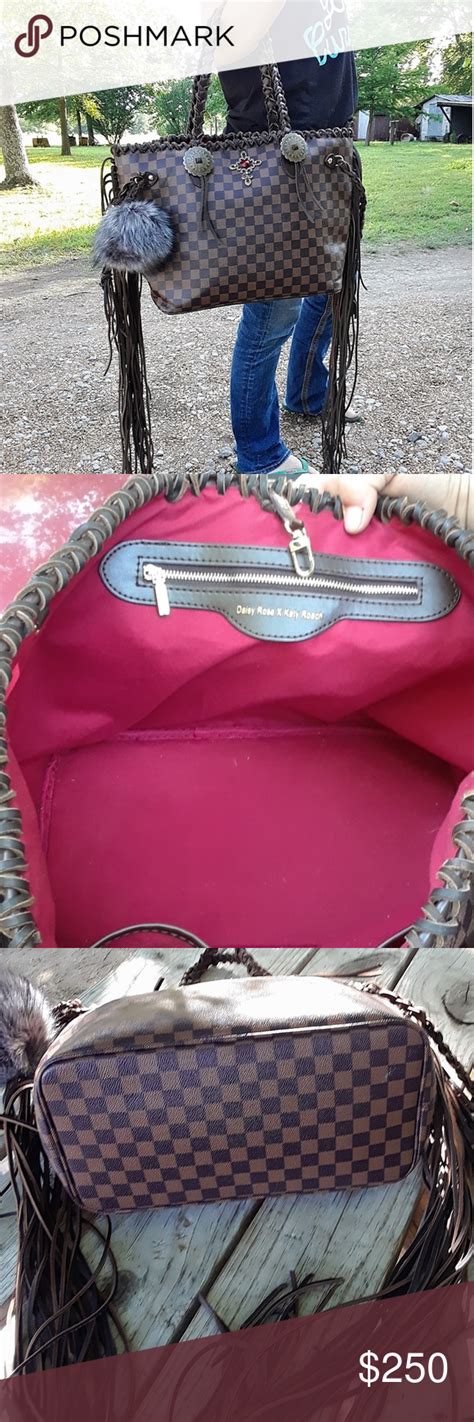 Daisy Rose Brown Checkered Tote Bag Paul Smith