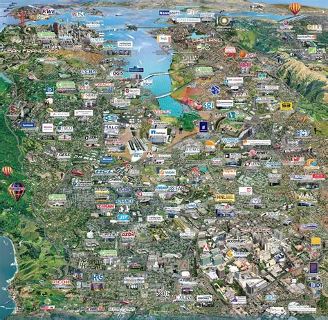 Tech Companies in Silicon Valley - Vivid Maps