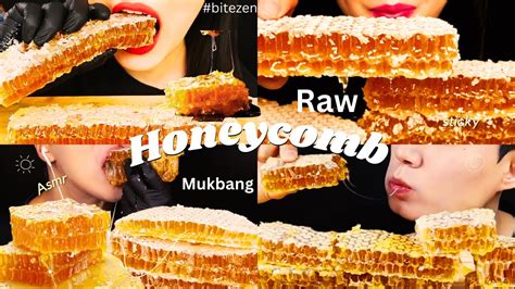 Asmr Eating Raw Honeycomb Mouthwatering Honeycomb Mukbang Compilation