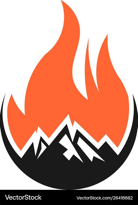 Fire and mountain logo template Royalty Free Vector Image