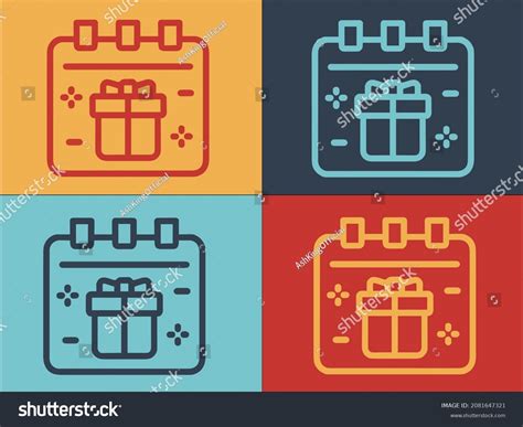Birthday Calendar Logo Template Simple Flat Royalty Free Stock