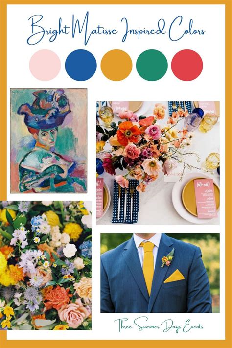 Bright Matisse Inspired Wedding Color Palette Orange Wedding Colors