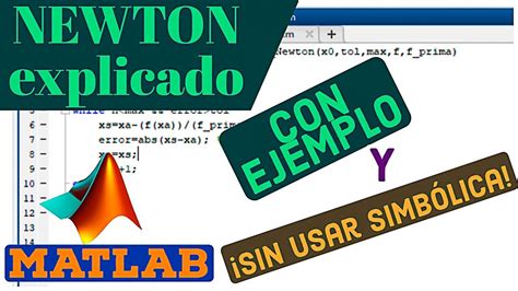 Método De Newton Raphson Matlab Con Ejemplo Youtube