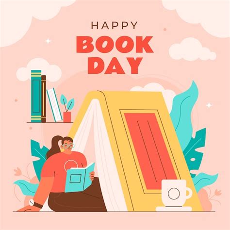 Плоская иллюстрация к празднованию всемирного дня книги | Бесплатно векторы