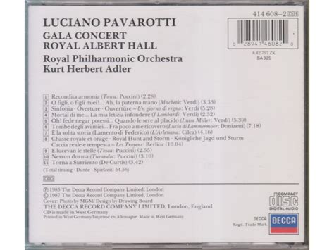 Cd Pavaroti Gala Concert Royal Albert Hall 48708035