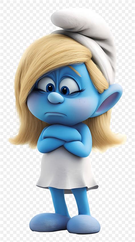 Smurfette Blue Cartoon Girl With Blonde Hair PNG X Px Smurfette Adorable Animation
