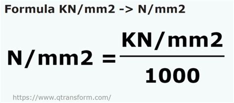Kilonewtons/square meter to Newtons/square millimeter - KN/mm2 to N/mm2 ...