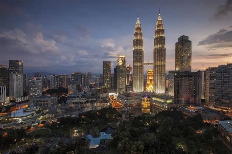 buildings, kuala lumpur, twin towers, city, city lights, cityscape