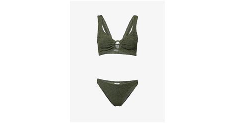 Hunza G Julia Crinkle Bikini Set In Green Lyst