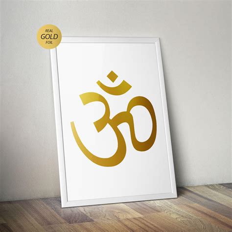 Om Wall Art Gold Foiled Poster Om1