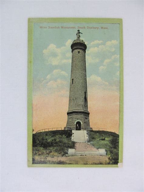 Vintage Postcard Miles Standish Monument South Duxbury Mass Ebay