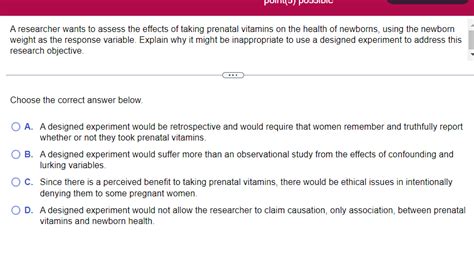 Solved A Researcher Wants To Assess The Effects Of Taking Chegg