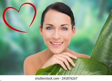 Beautiful Nude Brunette Posing Green Leaves Stock Photo Shutterstock