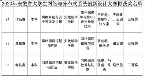 喜报！我校学子在2023年安徽省大学生网络与分布式系统创新设计大赛中喜获佳绩