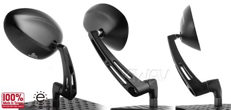 Road Naked Oval Black Mirrors Compatible With M Metric Bike Harley Davidson