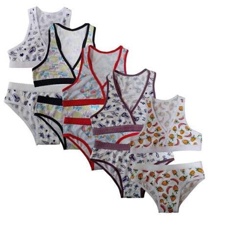 Kit Conjuntos Menina Moça estampado de microfibra Infantil INTIMAS LINGERIE Conjunto