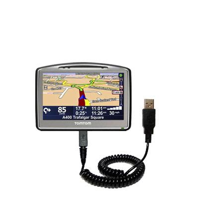 Coiled Power Hot Sync Usb Cable Suitable For The Tomtom Go T With Both Data And Charge