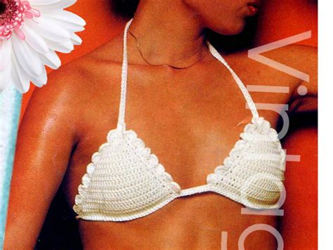 Bikini Crochet Pattern Vintage S Lady Petal Bikini Bra Etsy