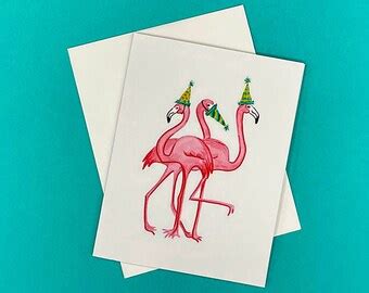 Flamingo Birthday Card Etsy