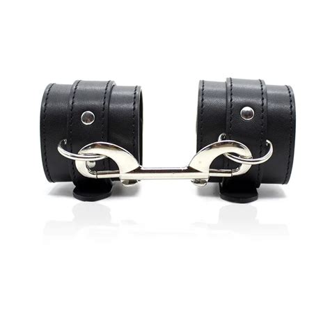 Aliexpress Buy Black PU Leather Handcuffs Ankle Cuff Restraints Bondage Sex Toys For Woman