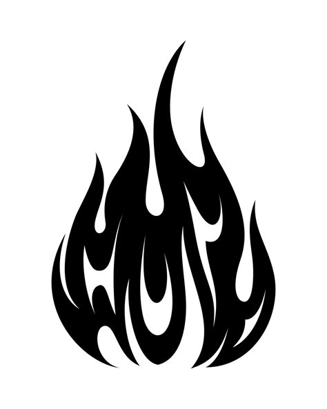 Flame Fire Fireball Silhouette Grunge Tattoo Design Illustration