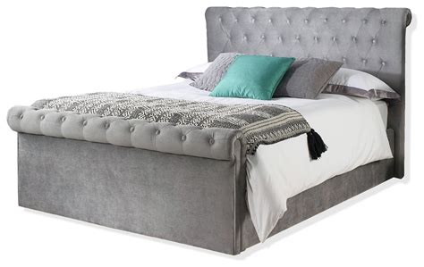 Aspire Chesterfield Double Ottoman Bed Frame Grey Mysmallspace Uk