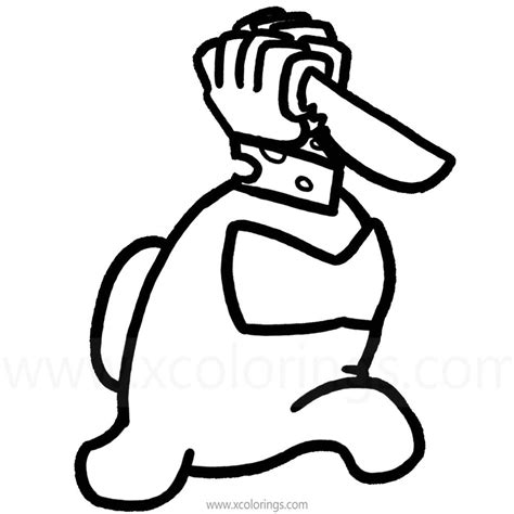 Among Us Coloring Pages Christmas Reindeer Rudolph - XColorings.com
