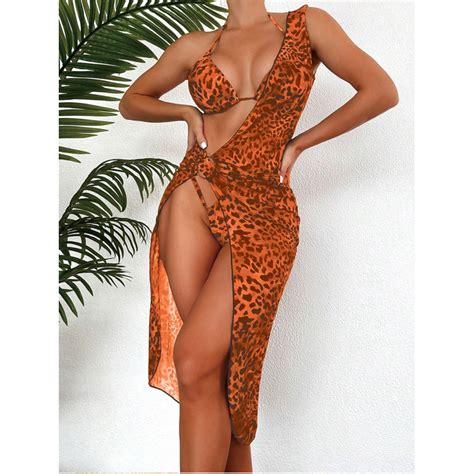 2023 New Three Piece Bikini Sexy One Shoulder Hollow Design Swimsuit