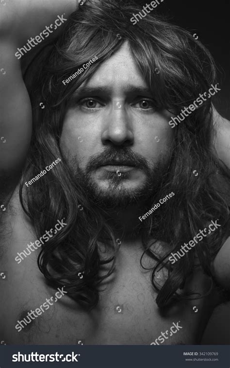 Naked Man Big Brown Hair Looking Foto Stok 342109769 Shutterstock