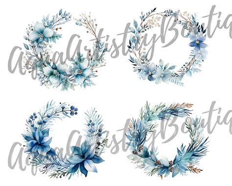 Watercolor Floral Wreath Digital Download Wall Art - Etsy