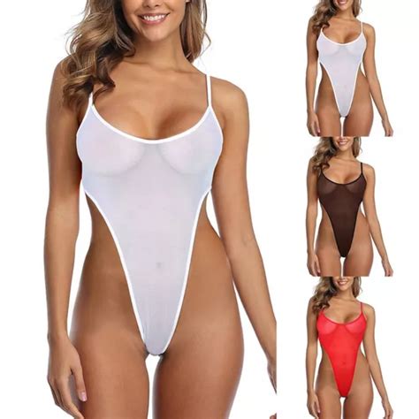 Body Donna Sexy Trasparente Lingerie Taglio Alto Perizoma Body