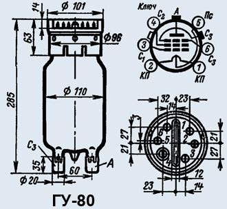 ГУ-80, Лампы генераторные, характеристики, применение, даташит, аналоги ...