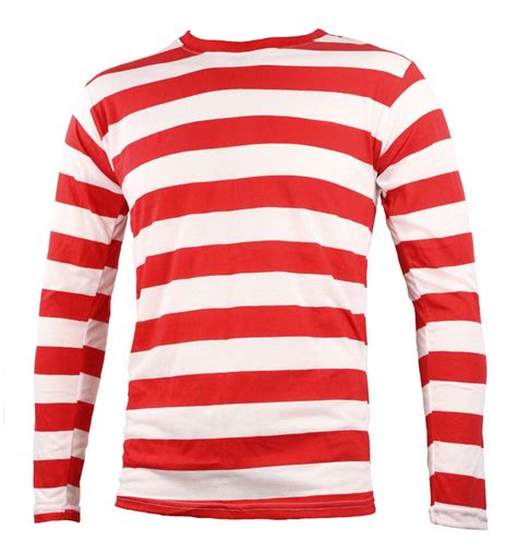 Mens Long Sleeve Red And White Striped Shirt Etsy