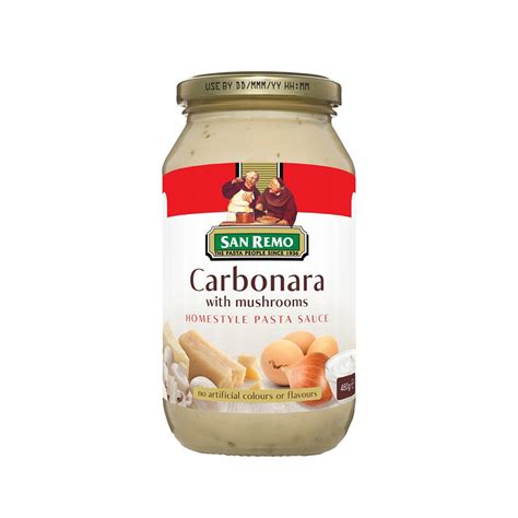 San Remo Carbonara with Mushroom Pasta Sauce 480g – Shopifull