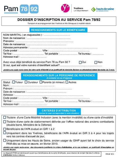 Dossier Dinscription