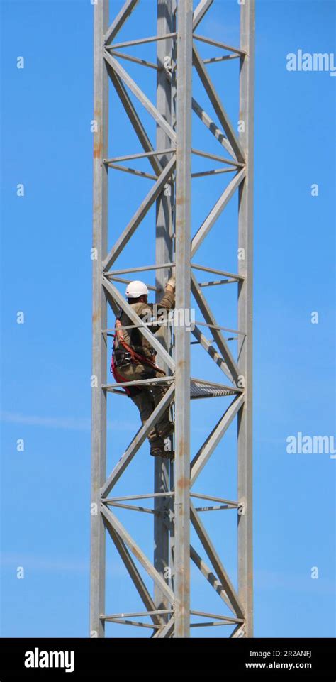 The Disassembly Of A Tower Crane Santander Cantabria Spain Stock Photo