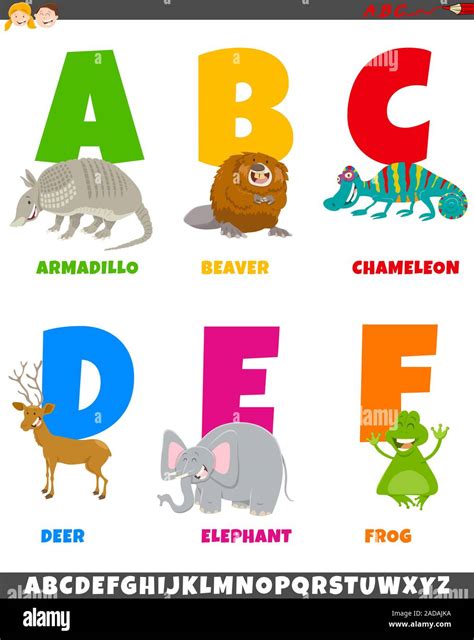 cartoon alphabet set with animal characters Stock Photo - Alamy