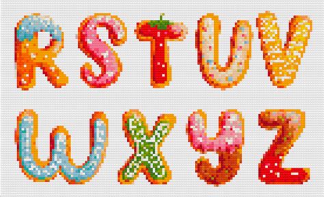 Iced Cookies Cross Stitch Alphabet Pdf Pattern Printable Etsy