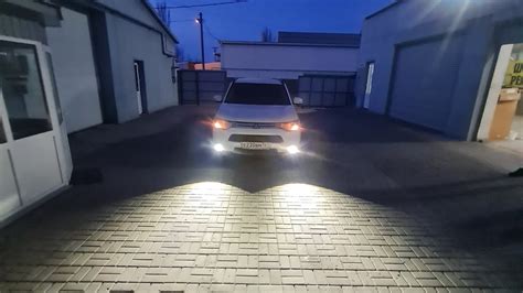Mitsubishi Outlander на установке Led птф Zorkiy Bf300 👍Led линза с ...
