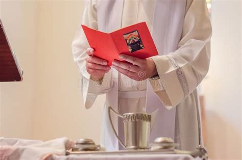 Process of Baptism in the Catholic Church Stock Photo - Image of read ...