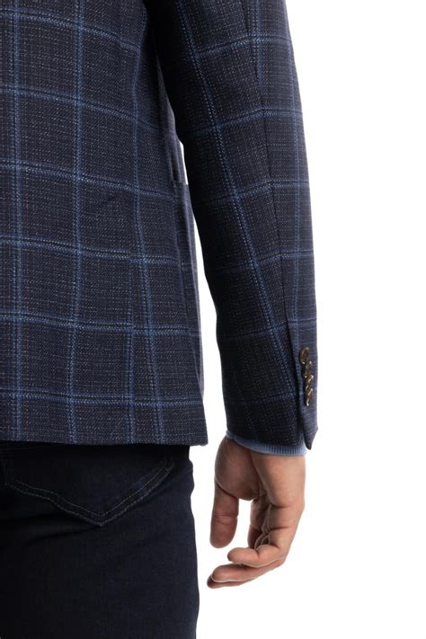Modré sako Dalton s jemnou kostkou | Anthonys