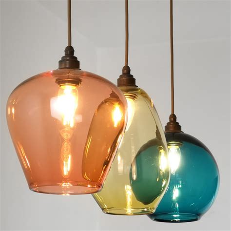 Coloured Glass Pendant Lights Hand Blown Glass Pendants Etsy Uk